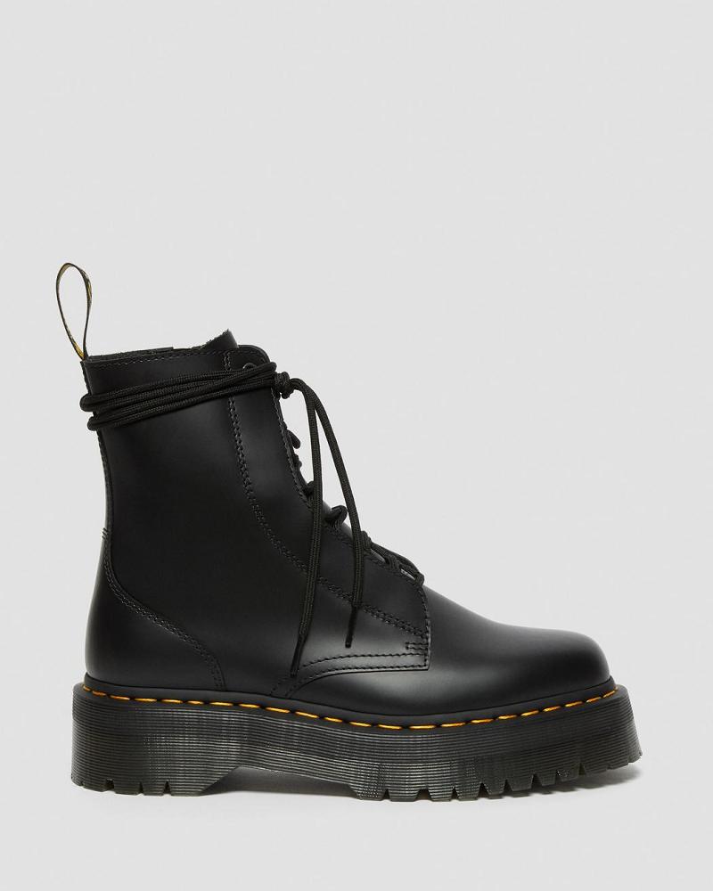 Black Women's Dr Martens Jarrick Smooth Leather Platform Boots | CA 249BEX